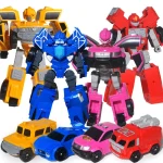 4pcs/set Mini Force Transformation Robot Toys Action Figures MiniForce X Volt Simulation Car Airplane Deformation Mini Agent Toy