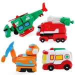 9pcs/set ABS Min Gogo Dino Deformation Robot to Dinosaur Toy Action Figures Transformation Car Airplane Motorboat Crane toys - Image 5