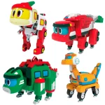 9pcs/set ABS Min Gogo Dino Deformation Robot to Dinosaur Toy Action Figures Transformation Car Airplane Motorboat Crane toys - Image 4