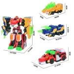 3 IN 1 Mini Force V Rangers Transforming Car to Robot Toys Action Figures Mini Force X Deformation Dinosaur Robot Toy - Image 6