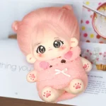 20cm Kawaii Plush Cotton Doll Idol Stuffed Super Star Figure Dolls Pink Bunny Cute Fat Body Girl Doll Can Change Clothes Gift - Image 2
