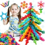 Snowflake Interlocking Building Block Educational DIY Toy Multi-Color Solid Plastic Early Learning Creativity STEM Toy For Kids