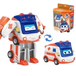 ABS Gogo Bus Transformation Vehicle 3 Changeable Face Expression Action Figures Deformation Ambulance/Police/Fireman Slide Toys - Image 2