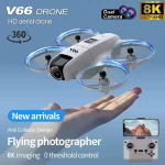 V66 WIFI GPS MINI Drone 180°Professional 8K HD Dual Camera Intelligent Obstacle Avoidance Foldable Aerial Photography Quadcopter