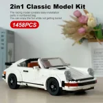 Technical Retro Car Model Building Blocks Set 2in1 Race Classic Model 1458PCS Kit for Adults and Teens DIY Toys Christmas Gifts