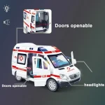 1:32 Mini Car Decoration Die Cast Ambulance Fire Truck Police Car Model Urban Rescue Vehicle Toys Collection For Children Gifts - Image 3