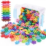 Snowflake Interlocking Building Block Educational DIY Toy Multi-Color Solid Plastic Early Learning Creativity STEM Toy For Kids - Image 2