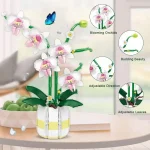 Orchid Flowers Building Blocks Bonsai Plant Model Bricks Bouquet Flower Blocks Creative Romantic Home Decoration Kids Toys Gifts - Image 3