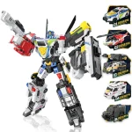 5 In 1 Mini Force Strongest Police Transforming Robot to Car Toys MiniForce X JUSTICE TITAN Transformation Car toy