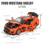 1:32 Scale Alloy GT500 Model Car With Sound Light Effects Diecast Metal Collectible Sports Car Display Gifts For Car Enthusiasts - Image 3