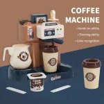 Coffee Machine 3 In 1 Toy Set Kitchen Toys Simulation Food Bread Coffee Cake Pretend Play Shopping Cash Register Toys For Kids - Image 3