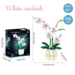 Orchid Flowers Building Blocks Bonsai Plant Model Bricks Bouquet Flower Blocks Creative Romantic Home Decoration Kids Toys Gifts - Image 4