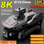 2024 New S115 Drone 8K HD Dual Lens And Optical Flow Hover Photography RC Plane Brushless Motor Foldable Quadcopter Gifts Toys