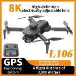 L106 Drone 8K HD Dual-Camera 5G WIFI FPV Brushless Motor Obstacle Avoidance With Screen Remote Control Four-Axis Dron Toys Gifts