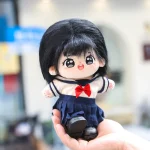 Kawaii Plush Cotton Doll Idol Stuffed Super Star Figure Dolls Anime Fat Big Eyes Black Hair Girl Doll Can Change Clothes Gift - Image 5