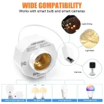 2Pack Light Socket Outlet Adapter with USB Port Porch Light Socket for Use with Smart Bulbs Light Bulb Socket Extender 5V 1.5A - Image 3
