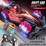RC Spray Drift Stunt Car 4CH 2.4G Lights Sound Effect Dual Remote Control High Speed Vehicle Competitive Game Kids Boy Toys Gift