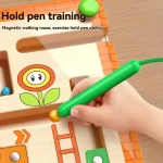Montessori Magnetic Rolling Maze Hand Eye Coordination Trainer Track Ball Cognitive Thinking Puzzle For Kindergarten Readiness - Image 2