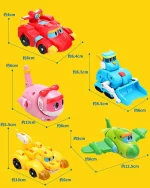 9pcs/set ABS Min Gogo Dino Deformation Robot to Dinosaur Toy Action Figures Transformation Car Airplane Motorboat Crane toys - Image 6