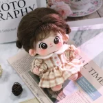 20cm Idol Doll Plush Cotton Star Dolls Kawaii Stuffed Baby Plushies Brown Hair Big Eyes Girl Dolls Toys Fans Collection Gifts - Image 3