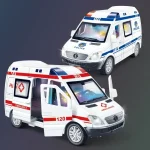 1:32 Mini Car Decoration Die Cast Ambulance Fire Truck Police Car Model Urban Rescue Vehicle Toys Collection For Children Gifts - Image 4