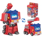 ABS Gogo Bus Transformation Vehicle 3 Changeable Face Expression Action Figures Deformation Ambulance/Police/Fireman Slide Toys - Image 4