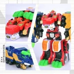 3 IN 1 Mini Force V Rangers Transforming Car to Robot Toys Action Figures Mini Force X Deformation Dinosaur Robot Toy - Image 5