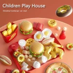 Simulation Food Cooking Toy Set Realistic Your Own Hamburger Pizza Fries With Safe Plastic Knife Ideal Pretend Play Gift For Kid