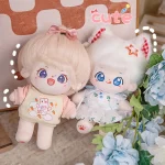 20cm New Kawaii Plush Cotton Doll Idol Stuffed Super Star Figure Dolls No Attribute Fat Body Crying Doll Can Change Clothes Gift - Image 2