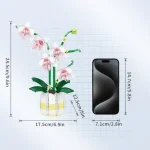 Orchid Flowers Building Blocks Bonsai Plant Model Bricks Bouquet Flower Blocks Creative Romantic Home Decoration Kids Toys Gifts - Image 6