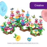 Flower Garden Building Toys Set Educational Activity Preschool Toddler Creativity Stacking Block Games For Children Gifts Idea - Image 2