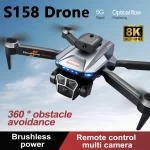 NEW 5G GPS Drone S158 Professional Aerial 8K Triple Cameras Brusheless Foldble RC Quadcopter Optical Flow Obstacle Avoidance UAV