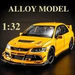 Mitsubishi Lancer Evolution EVO IX 9 Alloy Sports Car Model Diecast Metal Race Vehicles Car 1:32 Model Sound Light Kids Toy Gift