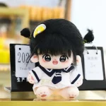 Kawaii Plush Cotton Doll Idol Stuffed Super Star Figure Dolls Anime Fat Big Eyes Black Hair Girl Doll Can Change Clothes Gift - Image 2