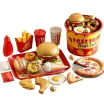 Simulation Food Cooking Toy Set Realistic Your Own Hamburger Pizza Fries With Safe Plastic Knife Ideal Pretend Play Gift For Kid - Image 5