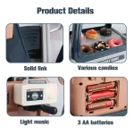 Coffee Machine 3 In 1 Toy Set Kitchen Toys Simulation Food Bread Coffee Cake Pretend Play Shopping Cash Register Toys For Kids - Image 6