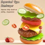 Simulation Food Cooking Toy Set Realistic Your Own Hamburger Pizza Fries With Safe Plastic Knife Ideal Pretend Play Gift For Kid - Image 4