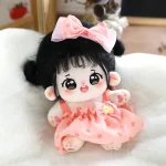 Kawaii Plush Cotton Doll Idol Stuffed Super Star Figure Dolls Anime Fat Big Eyes Black Hair Girl Doll Can Change Clothes Gift - Image 3