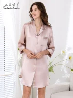 16 momme 100% silk night shirts women Elegant nightdress natural silk sleep dress pajamas for women S5906