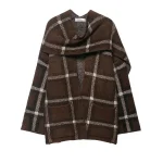 2025 New Women Fashion Plaid Knitted Cardigans Long Sleeve Scarf Collar Sweater Cardigan Autumn Winter New Style Knitwear Coat - Image 3